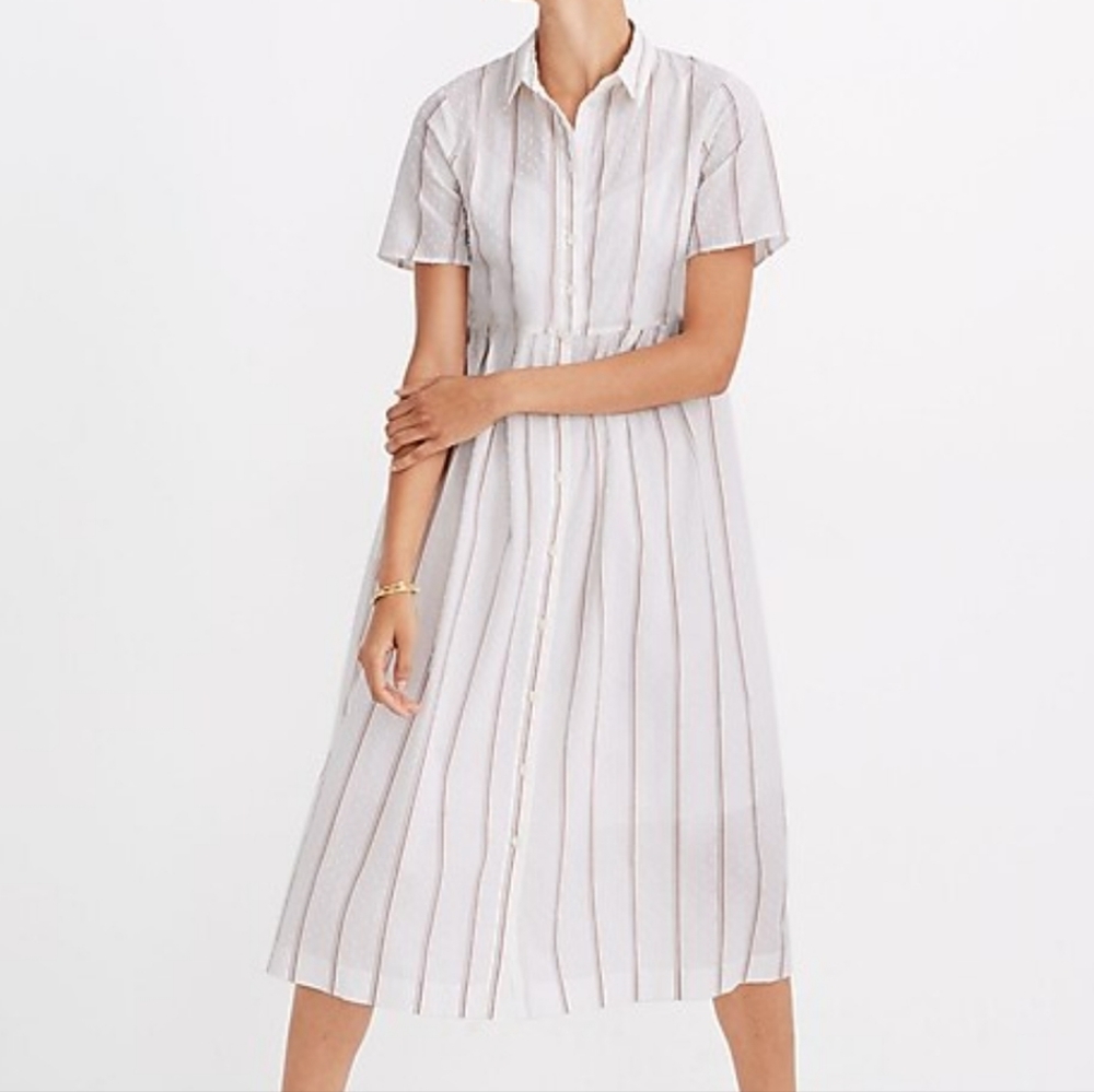 Madewell Striped Midi Shirt Dress